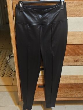 Shapewear Faux Leather Tummy Control High Rise Leggings